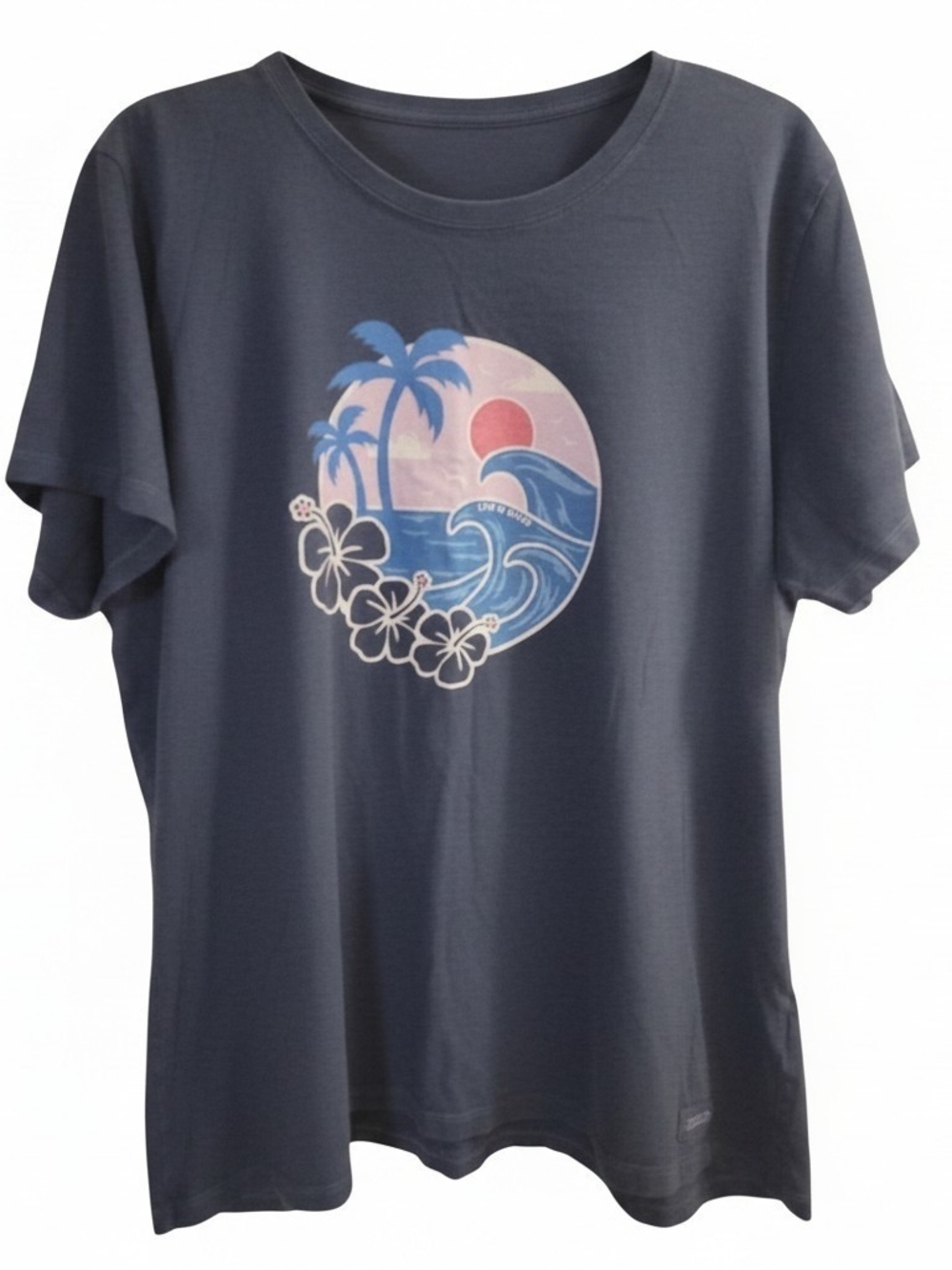 Life Is Good Navy Logo Crewneck Tee